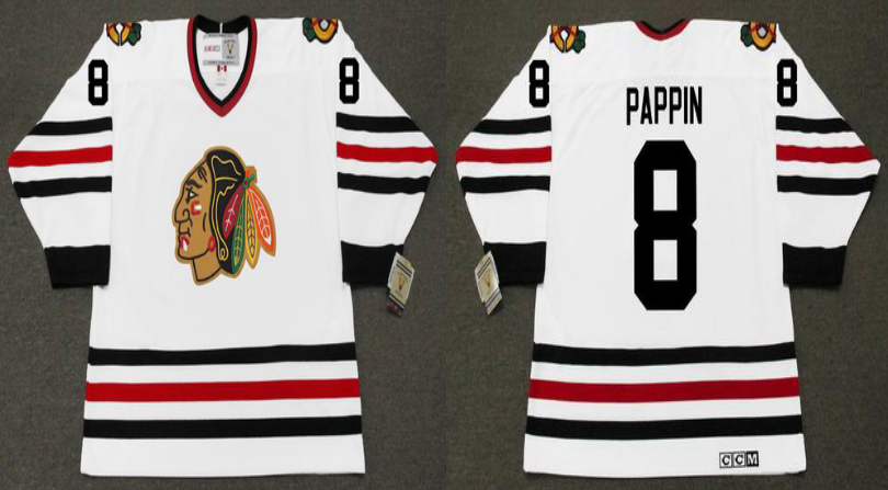2019 Men Chicago Blackhawks #8 Pappin white CCM NHL jerseys->chicago blackhawks->NHL Jersey